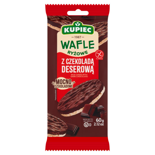KUPIEC Wafle ryżowe w czekoladzie deserowej