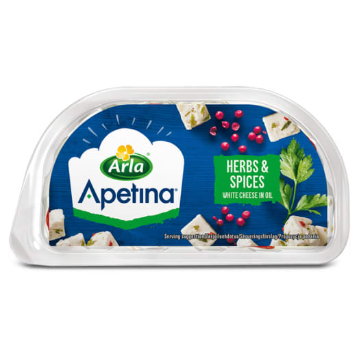 APETINA Ser typu śródziemnomorskiego z ziołami i przyprawami w oleju (kostki)