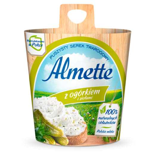 ALMETTE Serek twarogowy z ogórkiem i ziołami