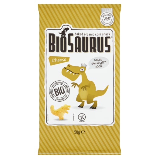 BIO SAURUS Chrupki kukurydziane o smaku serowym bezglutenowe BIO
